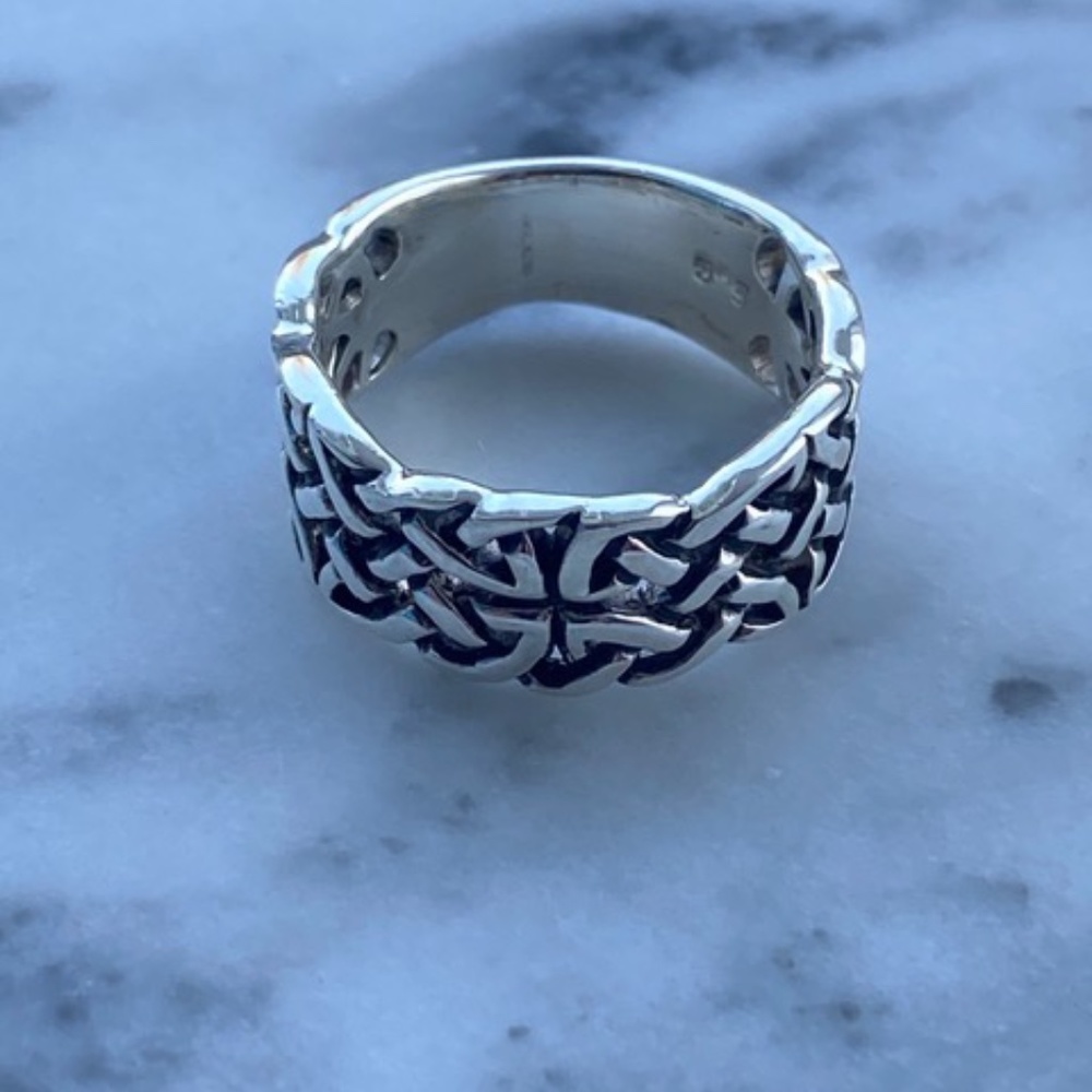Vintage Sterling Silver Celtic Knot Band Ring